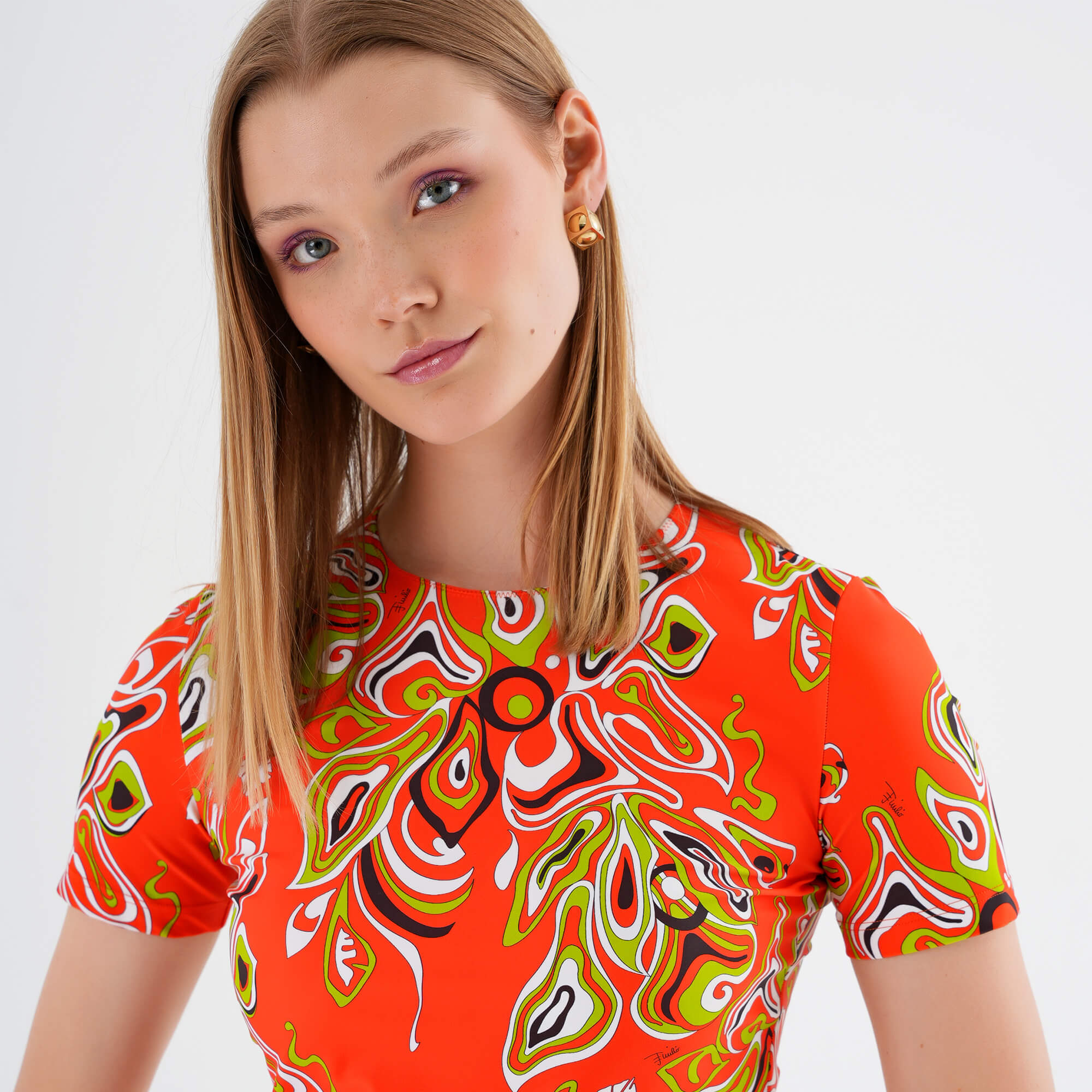 Emilio Pucci - Orange Africana Print Tshirt M